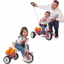 SMOBY - Triciclo Evolutivo Be Move de Metal, Color Rosa - 68 x 52 x 52 cm ㅤ* Motos Y Triciclos