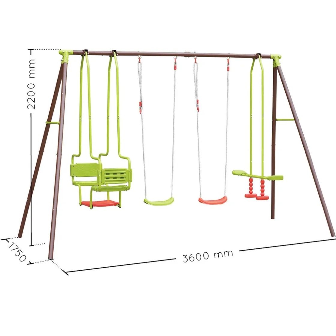 SOULET - Columpio de acero Acier 2B1CL1V* Columpios