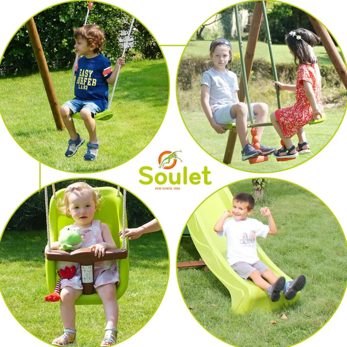 SOULET - Estación de juego con columpios y tobogán Tulipe* Columpios