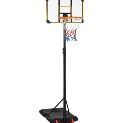 Outsunny Sportnow - Canasta de baloncesto altura ajustable de 178-208 cm Amarillo y Negro* Deportes