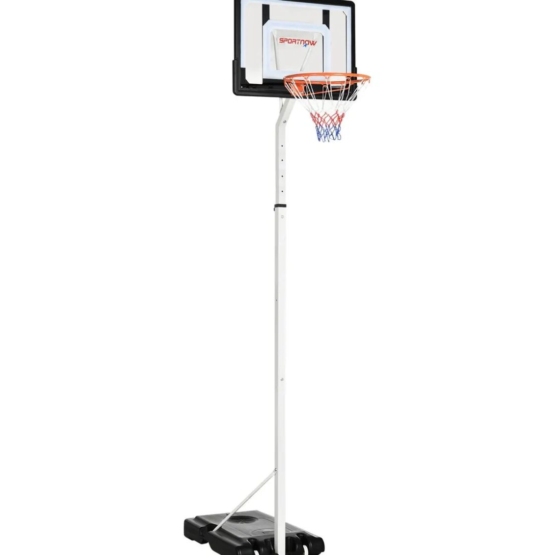 Outsunny Sportnow - Canasta de baloncesto altura ajustable de 260-305 cm Blanco