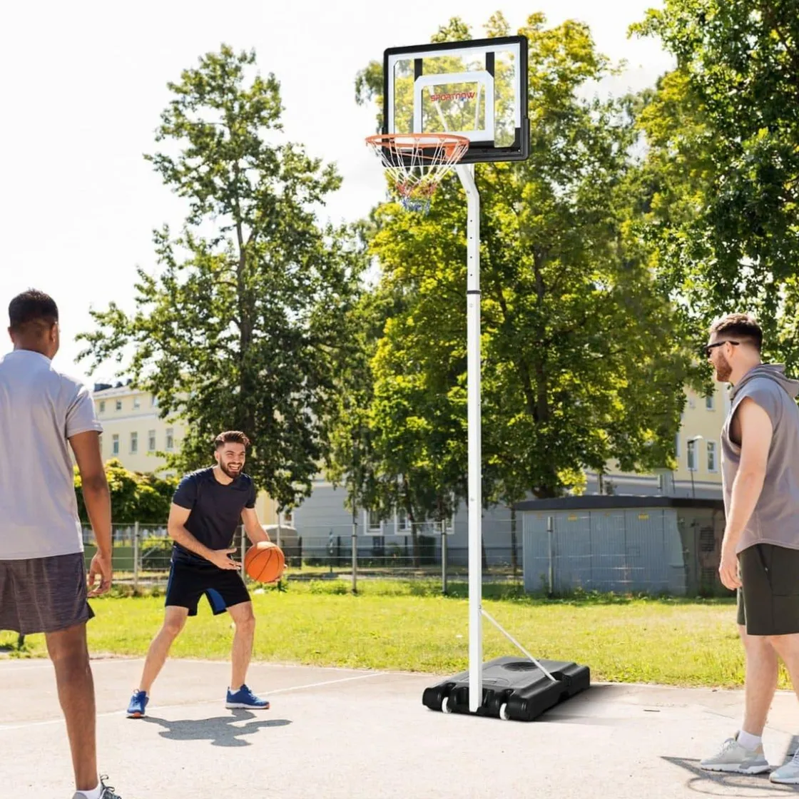 Outsunny Sportnow - Canasta de baloncesto altura ajustable de 260-305 cm Blanco