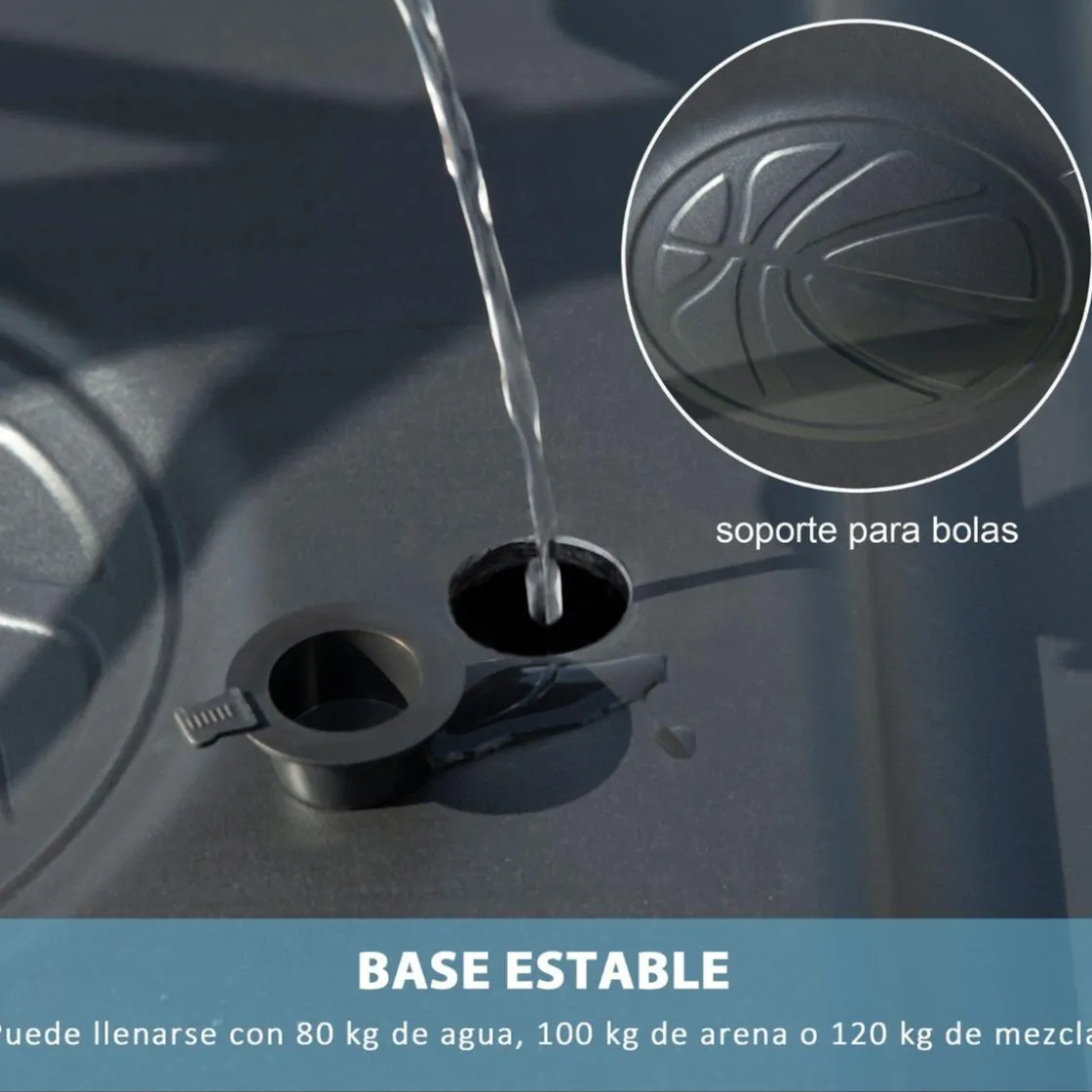 Outsunny Sportnow - Canasta de baloncesto altura ajustable de 260-305 cm Blanco