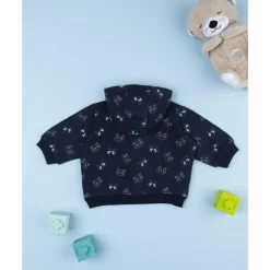 Prenatal Sudadera azul con capucha para niño con estampado allover