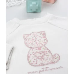 Prenatal Sudadera blanca de niña con gato