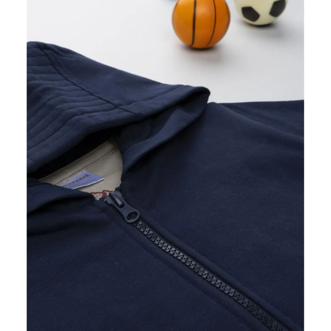 Prenatal Sudadera con capucha azul para niño con parche decorativo