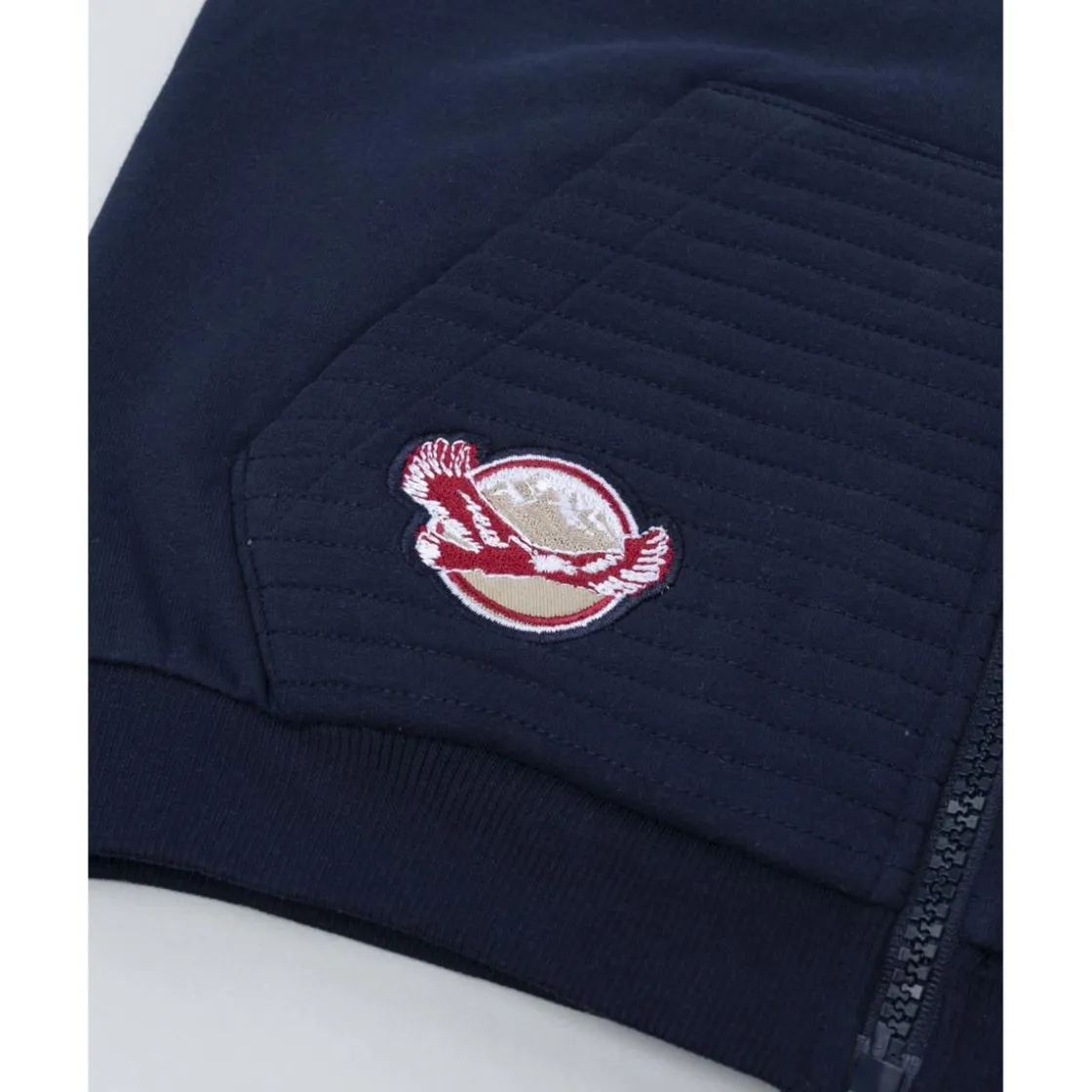 Prenatal Sudadera con capucha azul para niño con parche decorativo