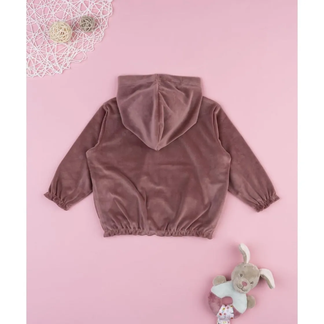 Prenatal Sudadera de niña en terciopelo rosa* Niña·Bebé Niña 3-36 Meses|Bebé Niña 3-36 Meses·Jerséis Y Cardigans