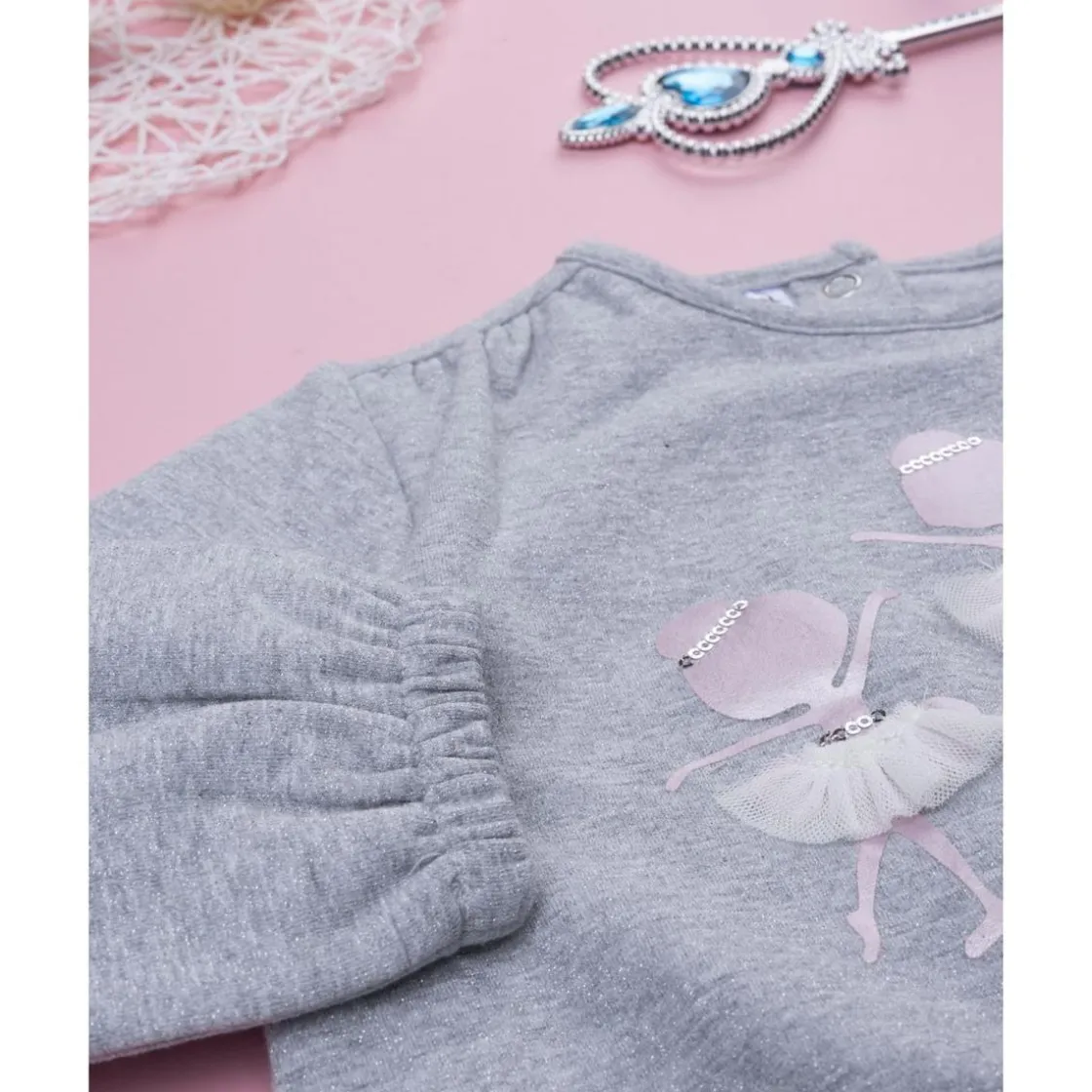 Prenatal Sudadera gris bailarina niña* Niña·Bebé Niña 3-36 Meses|Bebé Niña 3-36 Meses·Abrigos Y Plumíferos