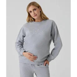 Prenatal Sudadera gris premamá con bordado