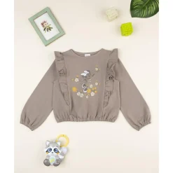 Prenatal Sudadera marrón para niña con estampado de Minnie* Niña 2-10 Años·Abrigos Y Plumíferos|Niña·Niña 2-10 Años