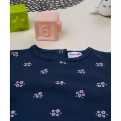 Prenatal Sudadera niña azul con flores rosas