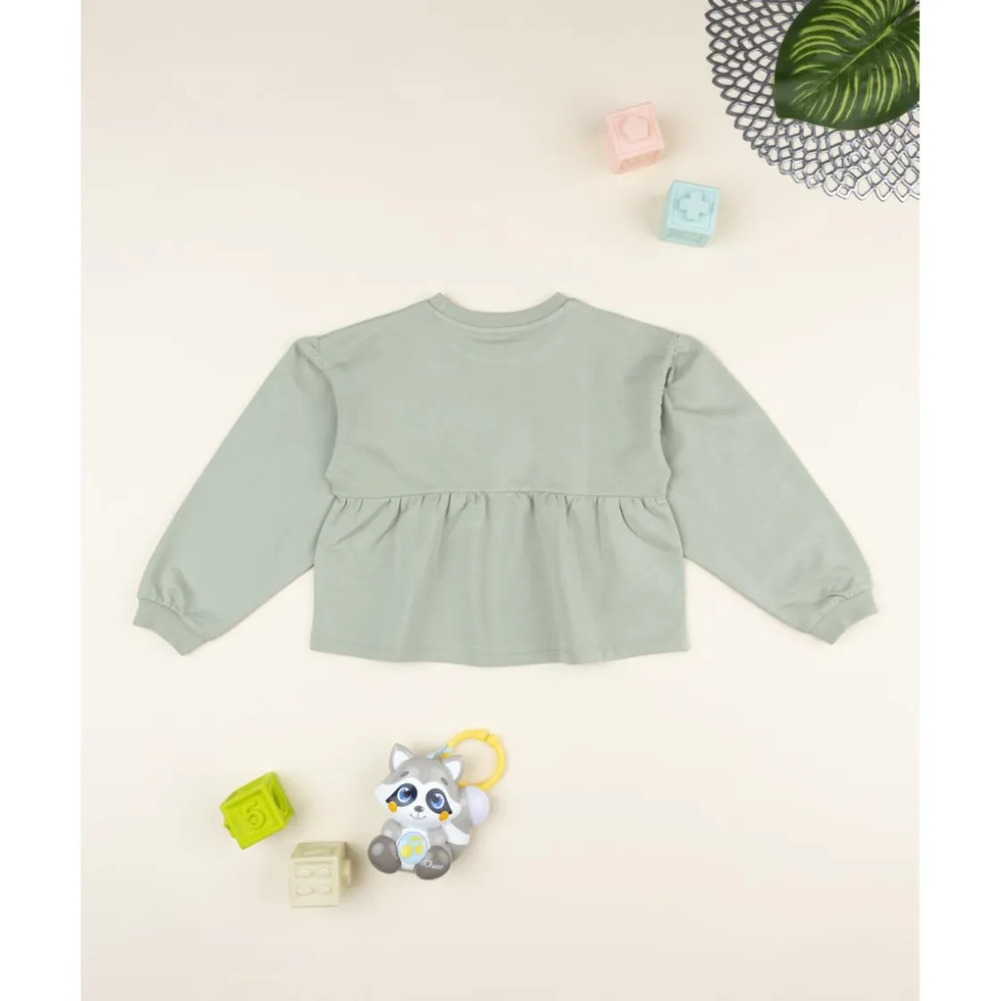Prenatal Sudadera niña verde con margaritas