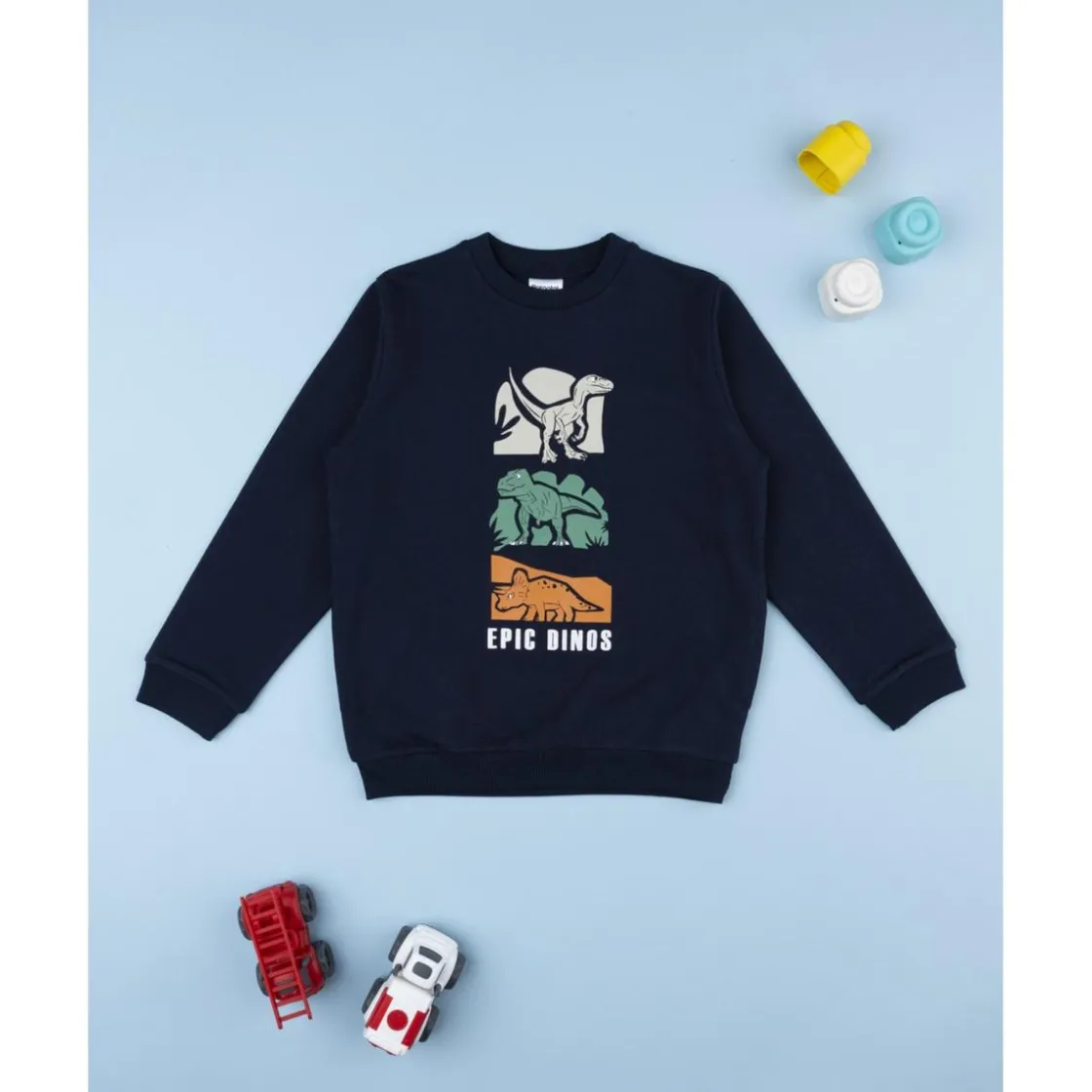Prenatal Sudadera niño azul estampada "Epic Dinos"* Niño 2-10 Años·Abrigos Y Plumíferos|Niño·Niño 2-10 Años