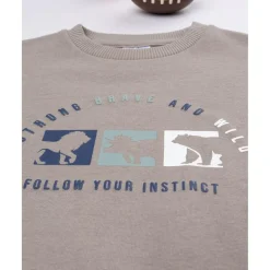 Prenatal Sudadera niño marrón dinosaurios