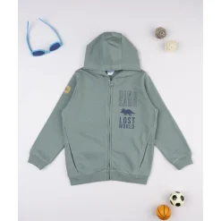 Prenatal Sudadera niño verde capucha dinosaurios