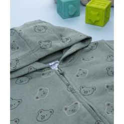 Prenatal Sudadera verde con capucha para niño con estampado allover