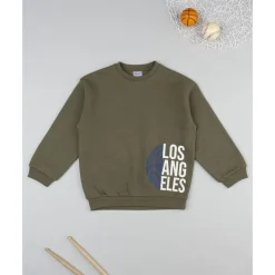 Prenatal Sudadera verde de niño estampada