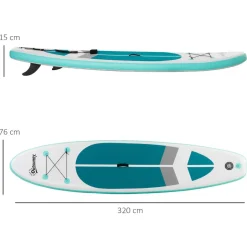 OUTSUNNY Tabla de paddle surf hinchable blanca* Deportes