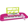 MUSICSTAR Teclado rosa de 37 teclas con micrófono ㅤ