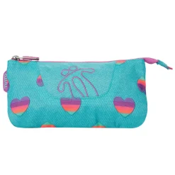 TOTTO - Estuche escolar 3 compartimentos Tablero multicolro corazones