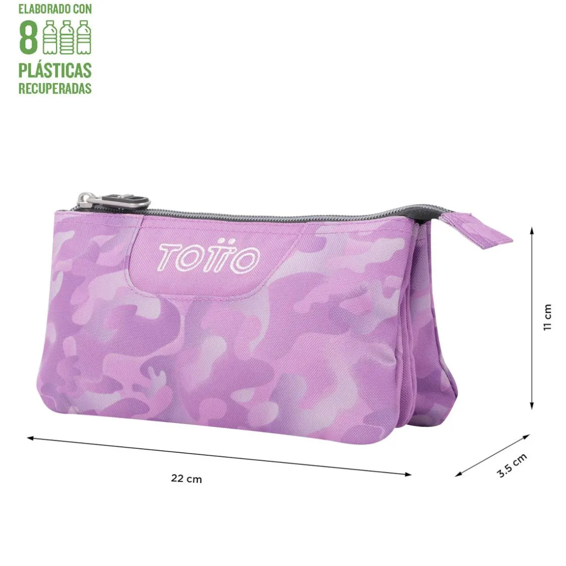 TOTTO - Estuche escolar camuflaje rosa Tablero* Material Escolar