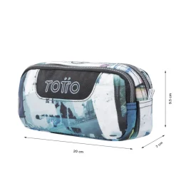 TOTTO - Estuche escolar dos compartimentos postales y casetes Sobre* Material Escolar