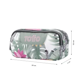 TOTTO - Estuche escolar dos compartimentos tropical cebras Sobre* Material Escolar