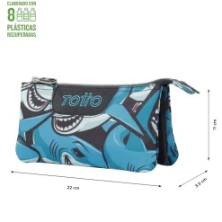TOTTO - Estuche escolar tiburones Tablero