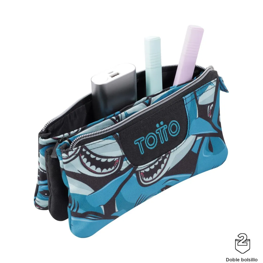 TOTTO - Estuche escolar tiburones Tablero