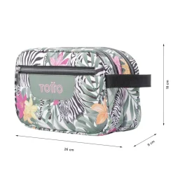 TOTTO - Estuche escolar tres compartimentos tropical cebras Plastilina