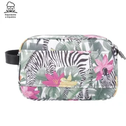 TOTTO - Estuche escolar tres compartimentos tropical cebras Plastilina