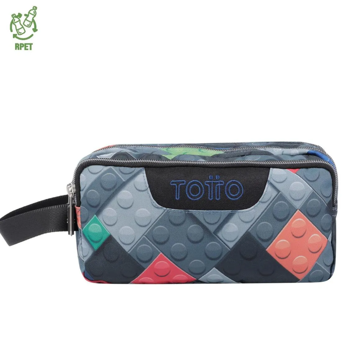 TOTTO - Estuche escolar tres compartimentos bloques Agapec