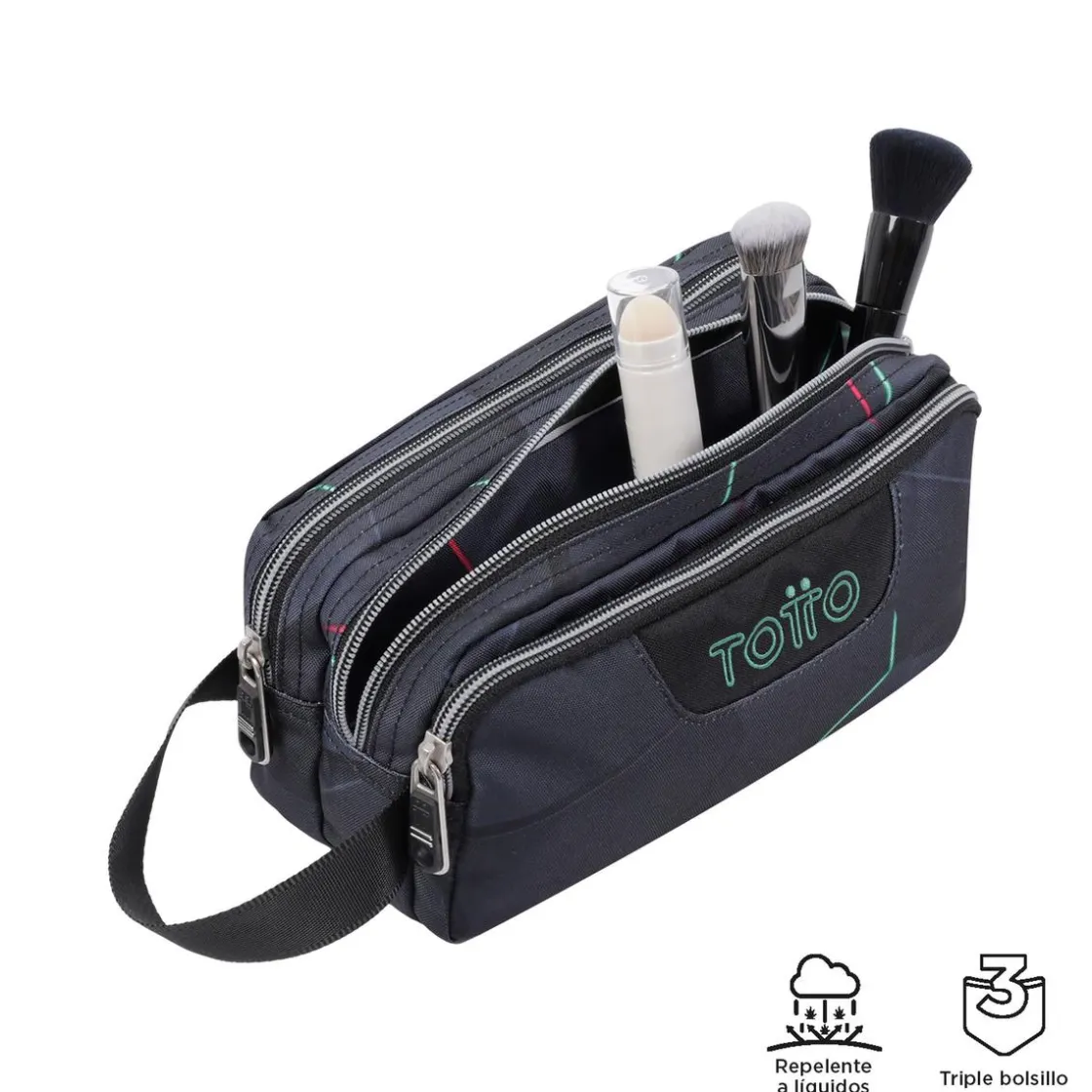 TOTTO - Estuche escolar tres compartimentos fractal Agapec* Material Escolar