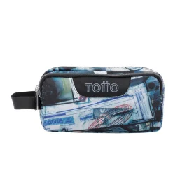 TOTTO - Estuche escolar tres compartimentos postales y casetes Agapec