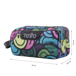 TOTTO - Estuche escolar tres compartimentos emojis Agapec* Material Escolar
