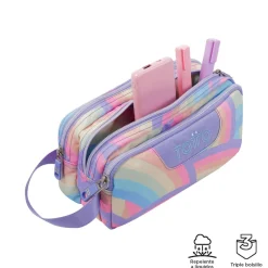 TOTTO - Estuche escolar tres compartimentos arcoíris Agapec* Material Escolar