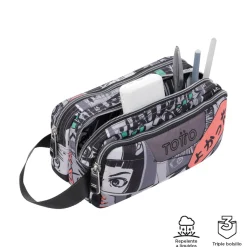 TOTTO - Estuche escolar tres compartimentos manga Agapec