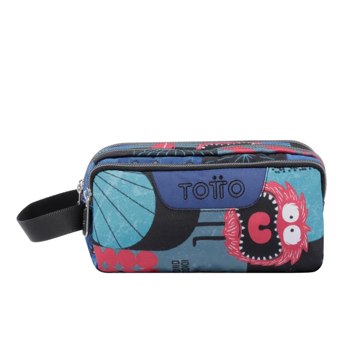 TOTTO - Estuche escolar tres compartimentos cyber monstruos Agapec
