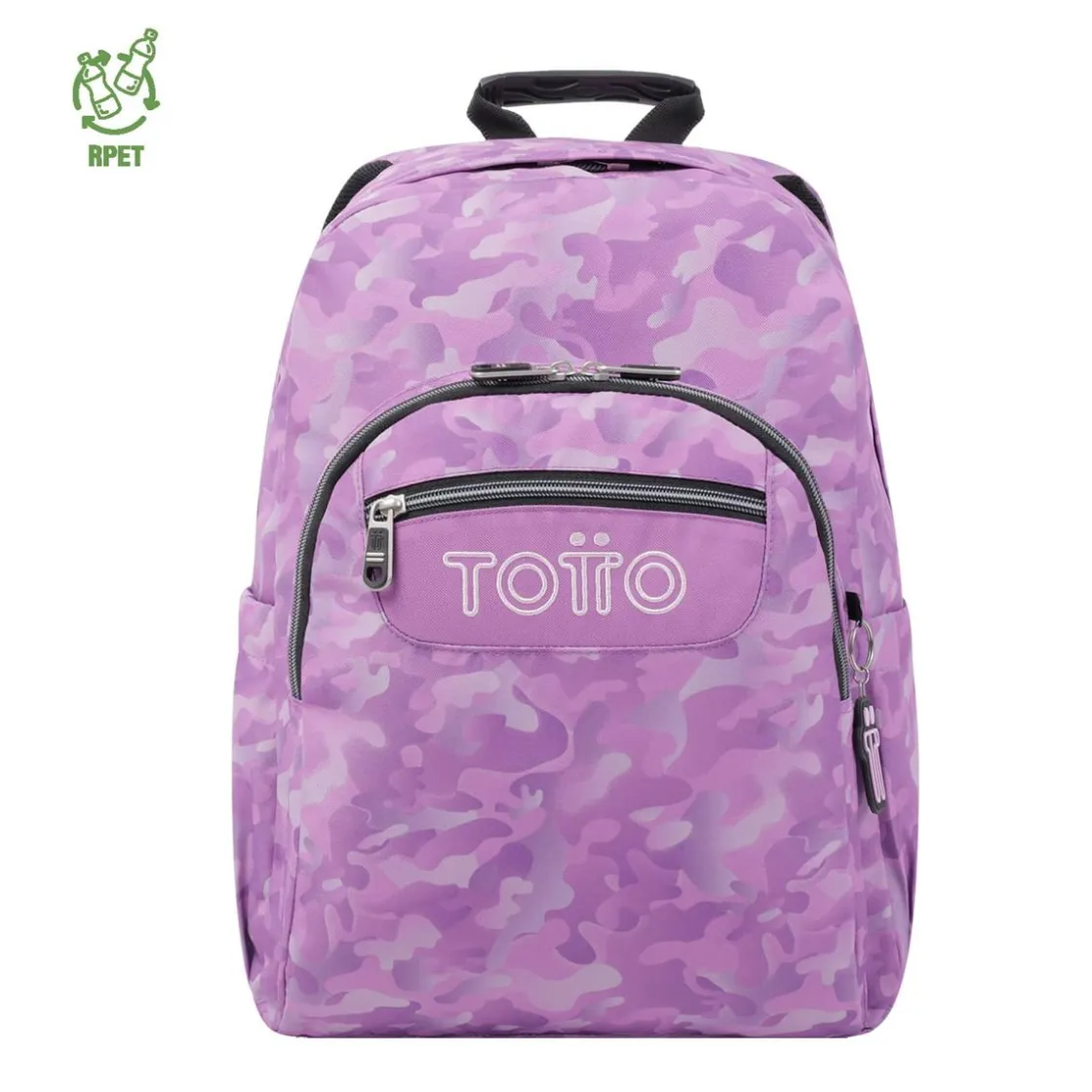 TOTTO - Mochila escolar adaptable a carro camuflaje rosa Acuareles