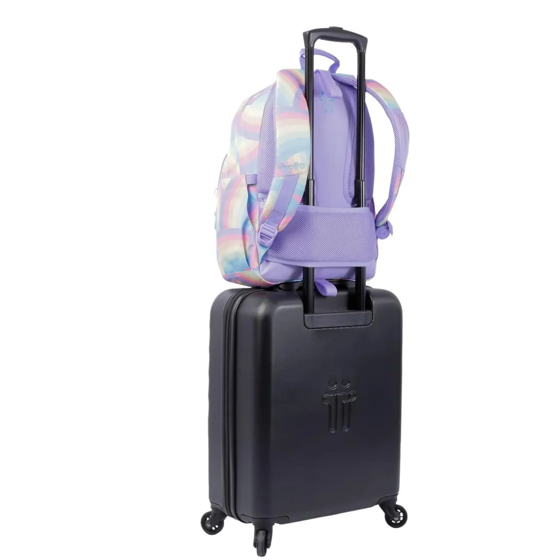 TOTTO - Mochila escolar adaptable a carro arcoíris Acuareles