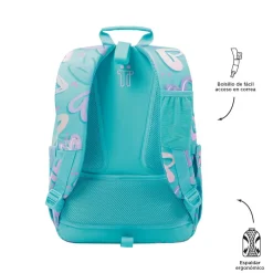 TOTTO - Mochila escolar adaptable a carro corazones pintados Acuareles