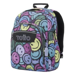 TOTTO - Mochila escolar adaptable a carro emojis Acuareles* Material Escolar