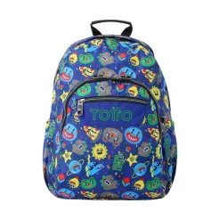 TOTTO - Mochila escolar adaptable a carro Tello azul Acuareles