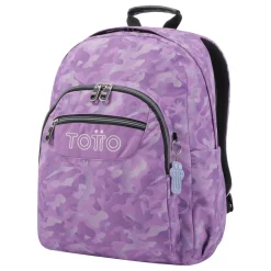 TOTTO - Mochila escolar camuflaje rosa Acuarela