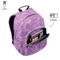 TOTTO - Mochila escolar camuflaje rosa Acuarela