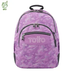 TOTTO - Mochila escolar camuflaje rosa Crayoles* Material Escolar