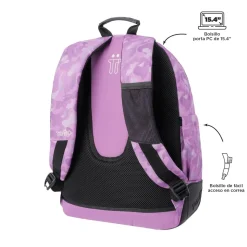 TOTTO - Mochila escolar camuflaje rosa Crayoles* Material Escolar