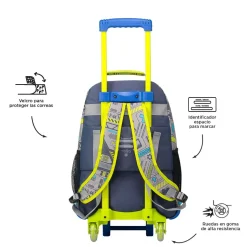 TOTTO - Mochila escolar con ruedas grande Monark* Material Escolar