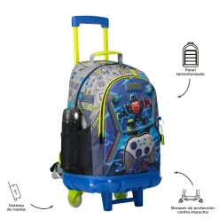 TOTTO - Mochila escolar con ruedas grande Monark* Material Escolar